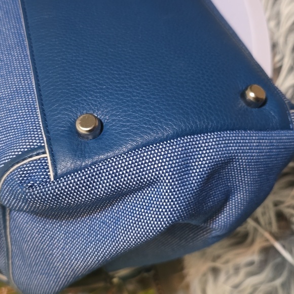 Coach Denim Horse & Carriage Shoulder Tote Bag + Matching Card Wallet Set - Picture 9 of 14